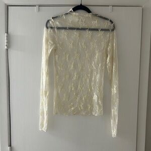 Free People Cream Lace Women's Top